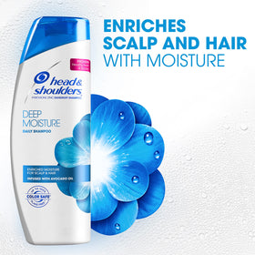 Head & Shoulders Deep Moisture shampoo lathers to cleanse while preserving natural body.