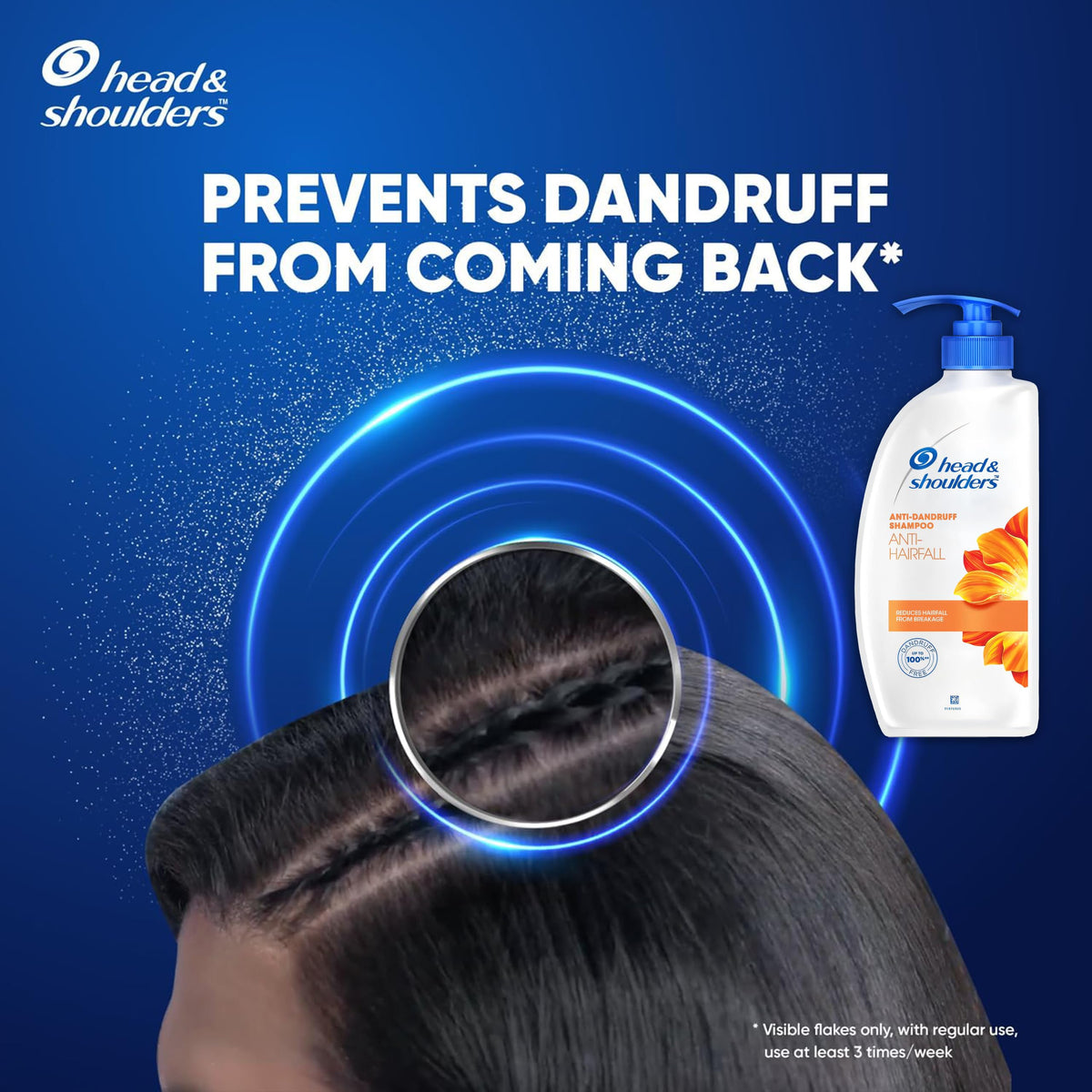 Head & Shoulders bottle label highlighting fresh floral scent