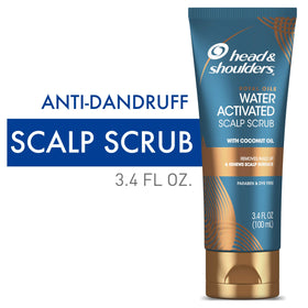 Head and Shoulders Royal Oils scrub applied to wet hair before shampoo.