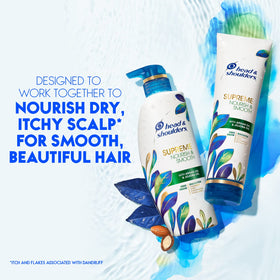Head & Shoulders with argan and jojoba oil display highlighting nourishing ingredients