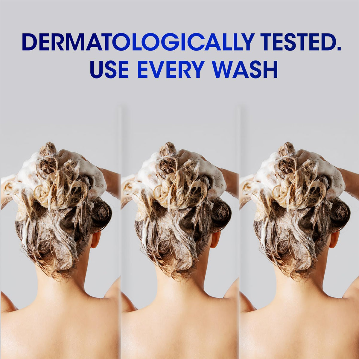 Generous lather from Head & Shoulders on wet hair during shower