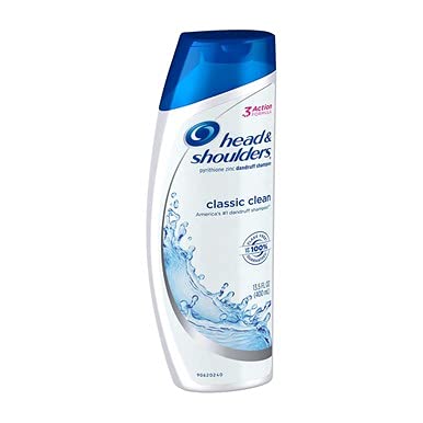 Head & Shoulders Classic Clean bottle in shower, ready to start routine.