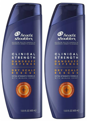 Head & Shoulders Clinical Strength bottle front view, signaling anti-dandruff action.