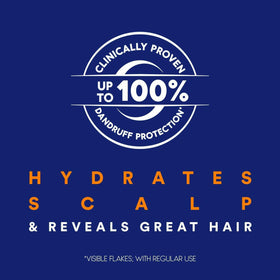 Close-up of Head & Shoulders Clinical Strength label with 1% selenium sulfide formula for effective flakes control.