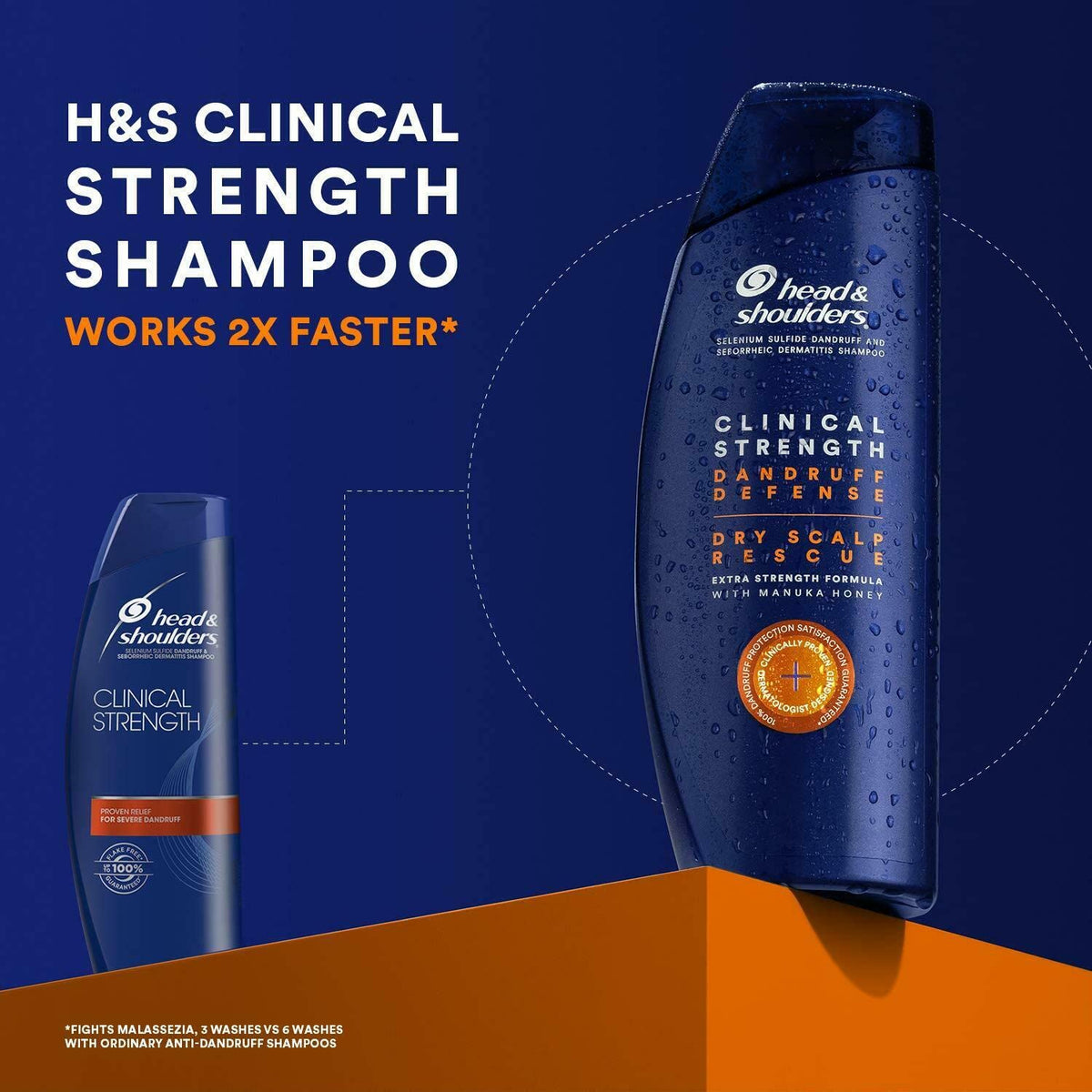 Head & Shoulders Clinical Strength shampoo foaming lather, ideal for daily scalp care.