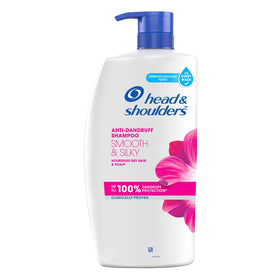 Head & Shoulders Smooth and Silky shampoo bottle, 1L, anti-dandruff care for daily use.
