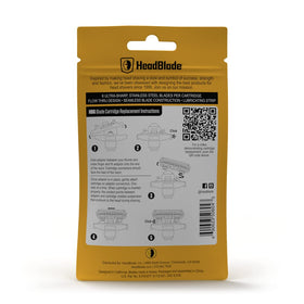 Unboxing HeadBlade HB6 3-pack shows ready-to-use cartridges.