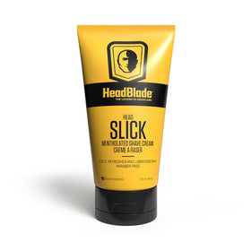 HeadSlick shave cream pours for rich, slick glide.
