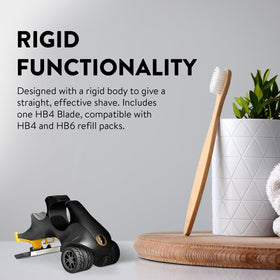 HeadBlade LE ATX grip texture aids stable handling during shaving.