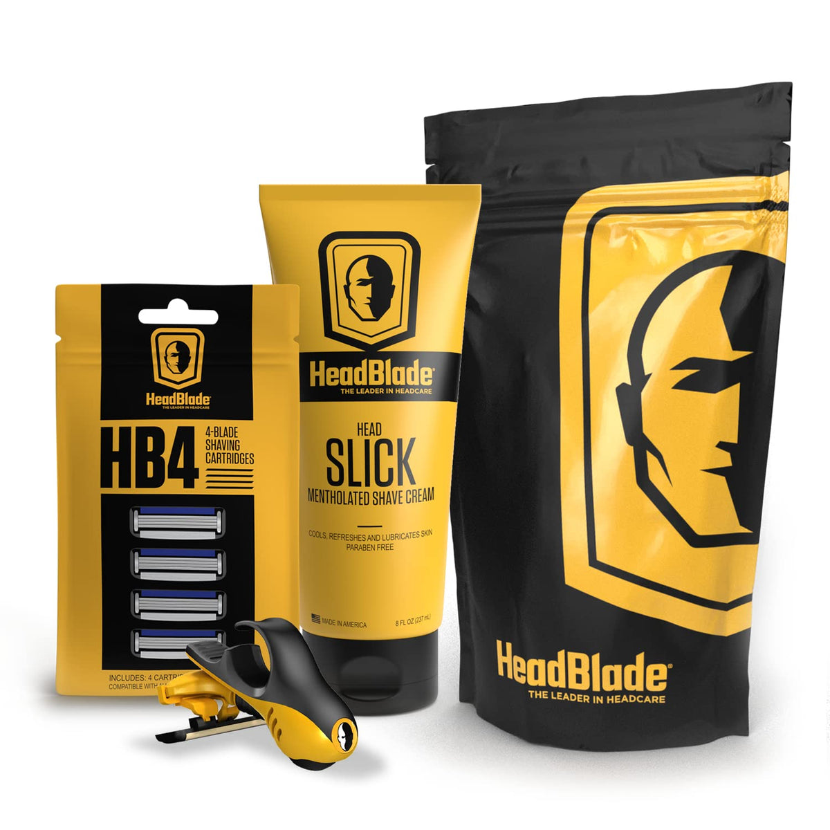 HeadBlade Moto razor close-up with an ergonomic grip for precise control.