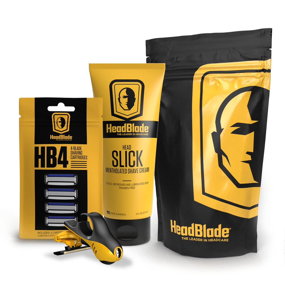 HeadBlade Moto razor close-up with an ergonomic grip for precise control.