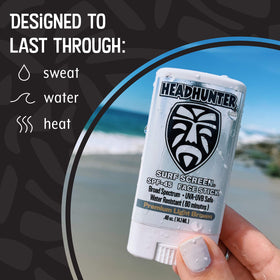 HeadHunter SPF 45 tint swatch on skin for natural-looking protection