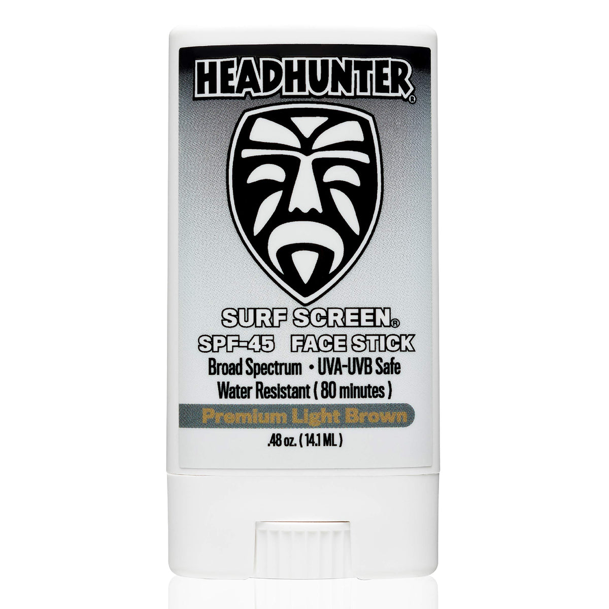 HeadHunter Sunscreen Face Stick SPF 45 bottle close-up for water sports protection