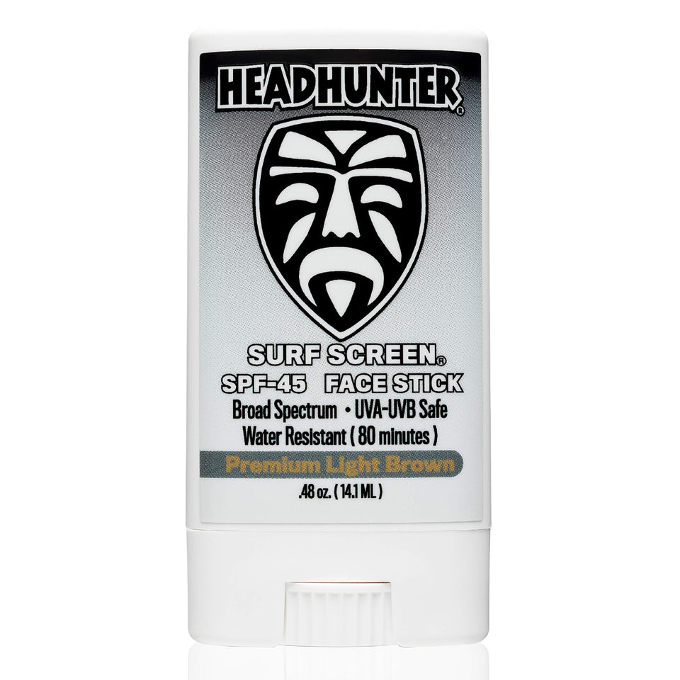 HeadHunter Sunscreen Face Stick SPF 45 bottle close-up for water sports protection