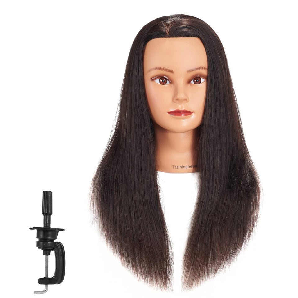 Headwinn Traininghead 20-22 inches natural black hair ideal for practice.
