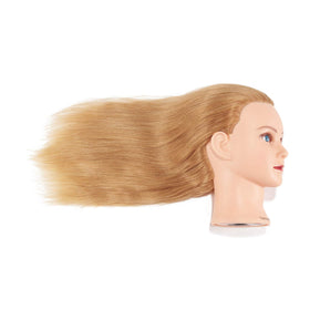 Headwinn Traininghead hair closeup shows 100% human hair texture.