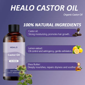 Applying castor oil to the patch then wrapping with Healo for easy treatment.