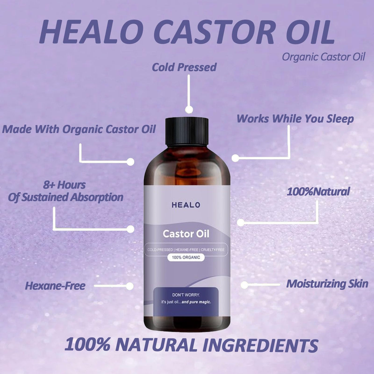 Healo castor oil pack wrap on neck for gentle relief and relaxation.