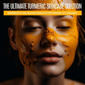 Healov turmeric products on bathroom shelf—daily nourishing routine.