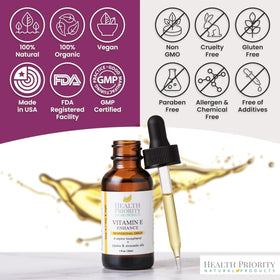 Handmade in South Carolina label detail on Health Priority Natural Products oil
