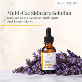 Health Priority Natural Products Vitamin E Oil texture reveals rich hydration for skin