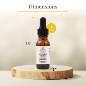 Health Priority Naturals Vitamin E oil texture close-up for smooth skin.