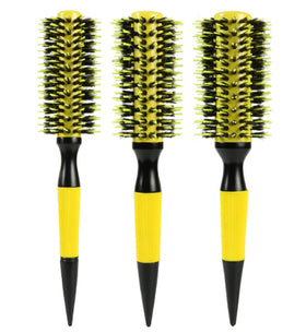 Healthcom 3-in-1 round brush yellow set image showing full kit for styling.