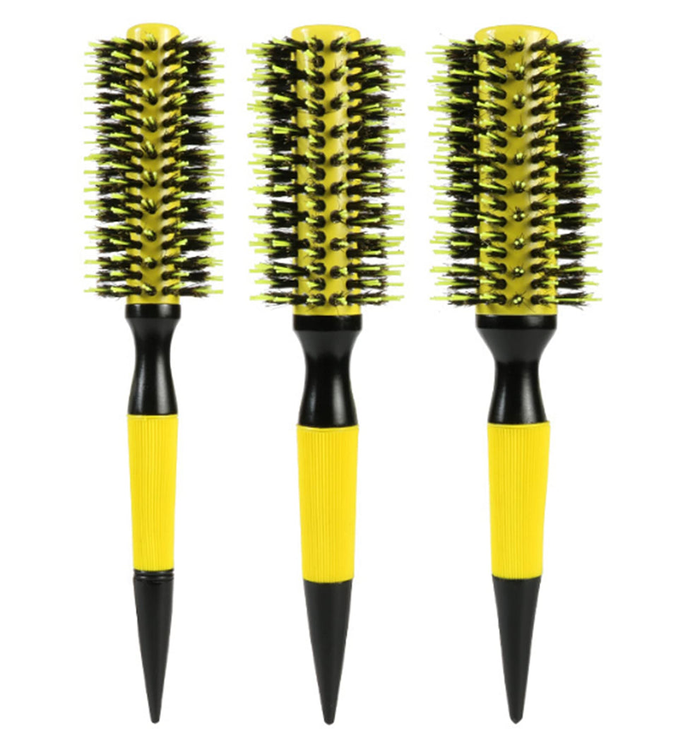 Healthcom 3-in-1 round brush yellow set image showing full kit for styling.