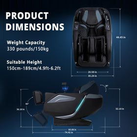 HealthRelife 4D massage chair SL track with intelligent scanning aligns to your back