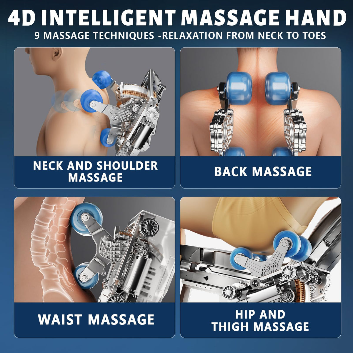 HealthRelife 4D massage chair yoga stretch feature supports mobility and flexibility