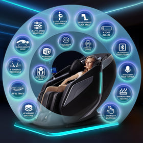 HealthRelife 4D massage chair in zero gravity mode reduces joint pressure