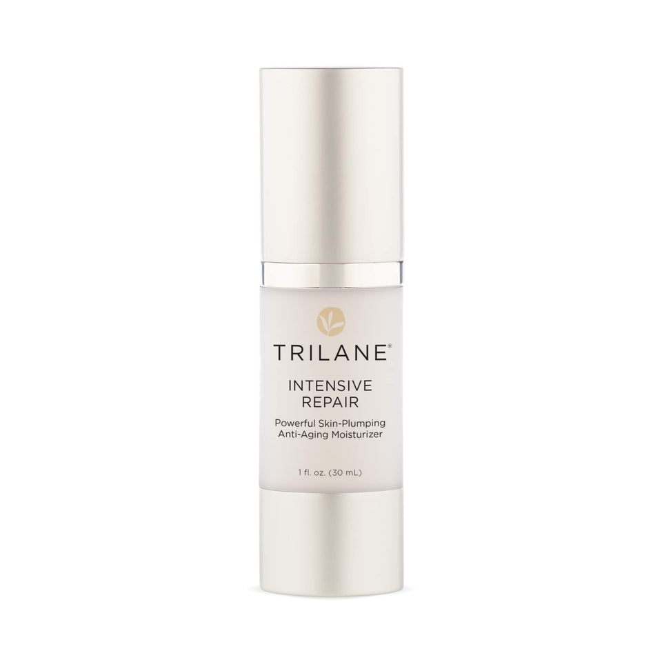 Healthy Directions Trilane Intensive Repair bottle close-up showing premium anti aging care