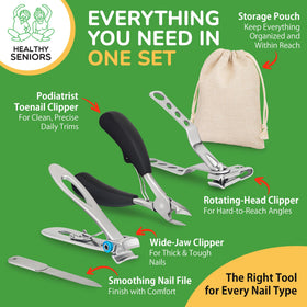 Healthy Seniors podiatrist-grade blades ensure precise cuts with easy grip.