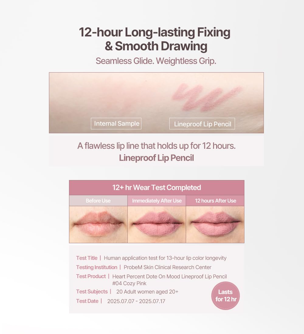 Heart Percent Dote On Mood creamy texture swatch for smooth glide.