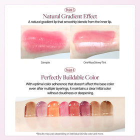 Heart Percent Dote On Mood Glowy Tint shine closeup emphasizes glassy finish.