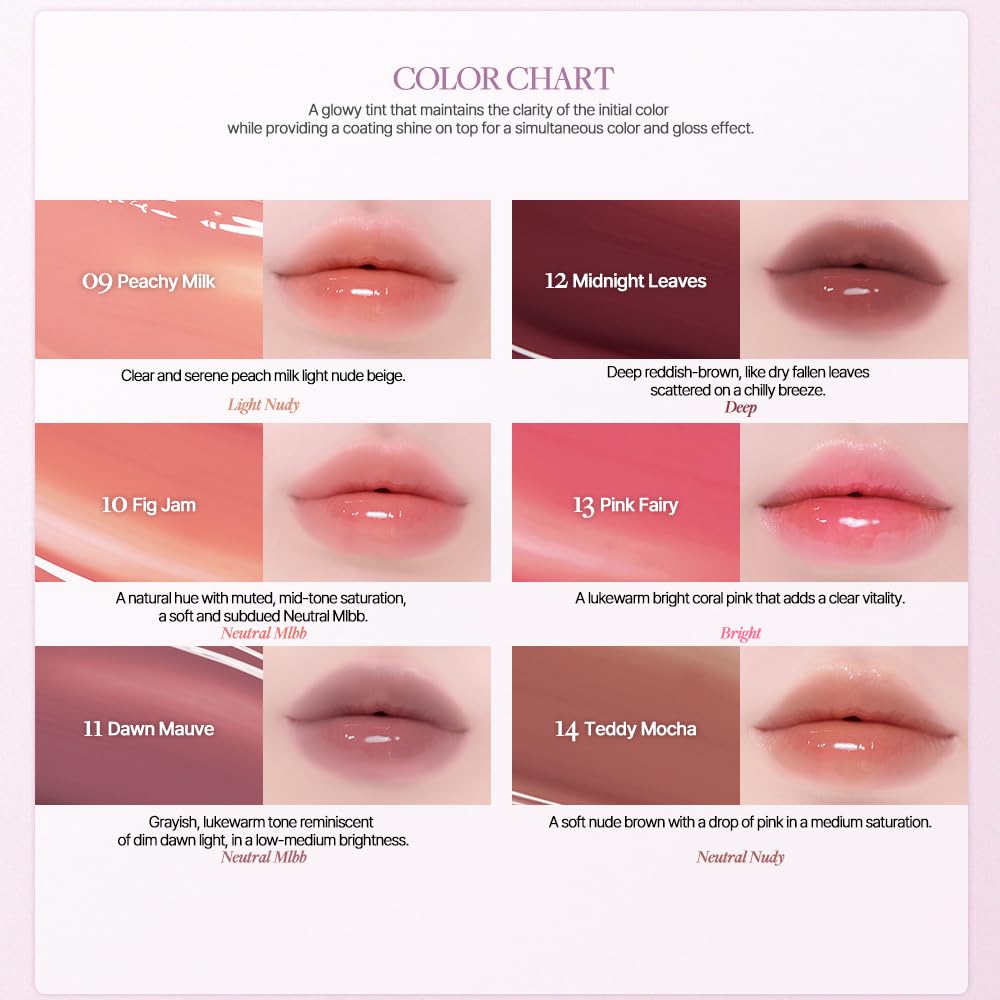Heart Percent Dote On Mood tint applying gloss demonstrating one-touch finish