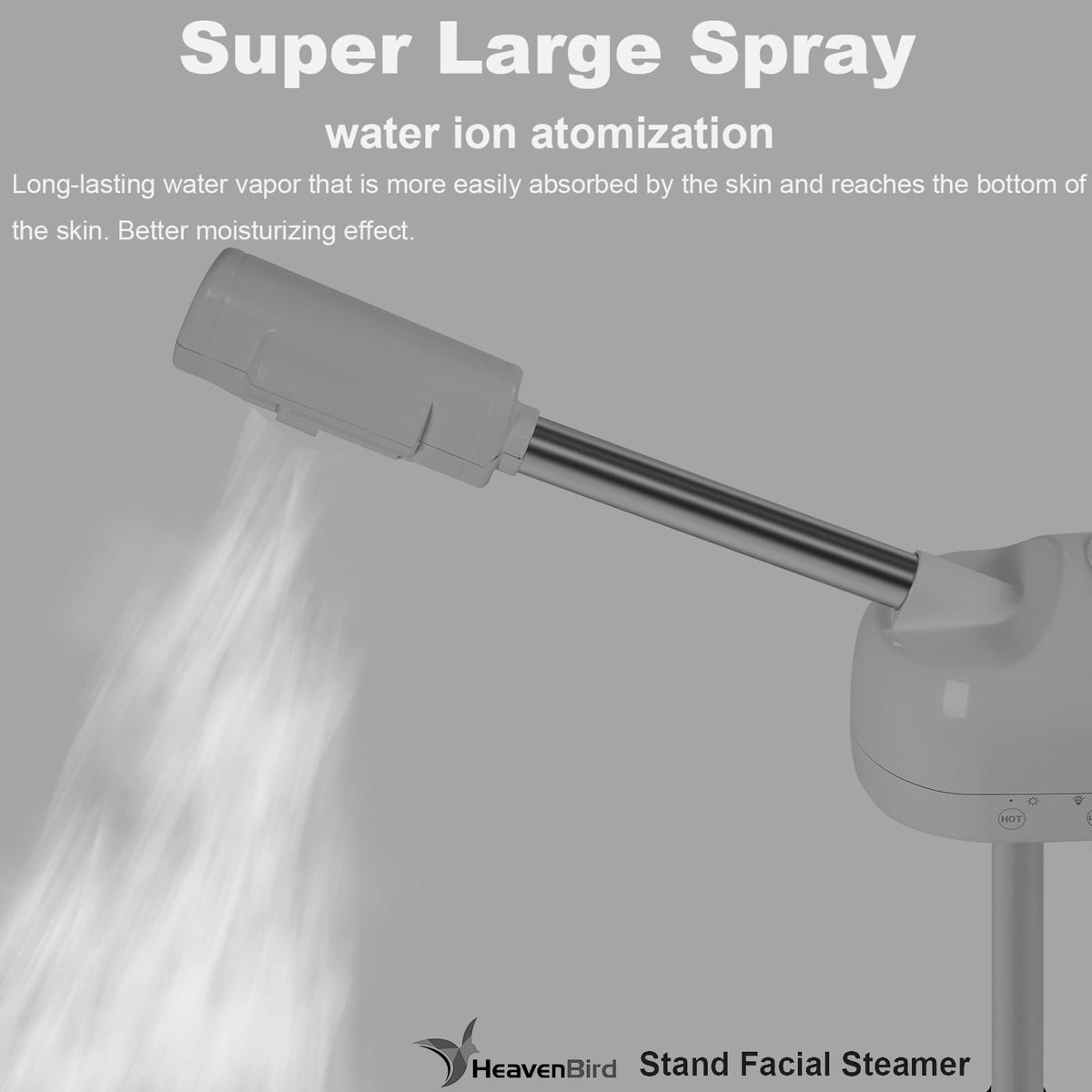 Rolling base with casters enables easy movement of HeavenBird steamer