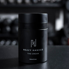 Heavy Handed The Cream hand-application-rub shows quick, non-greasy relief.
