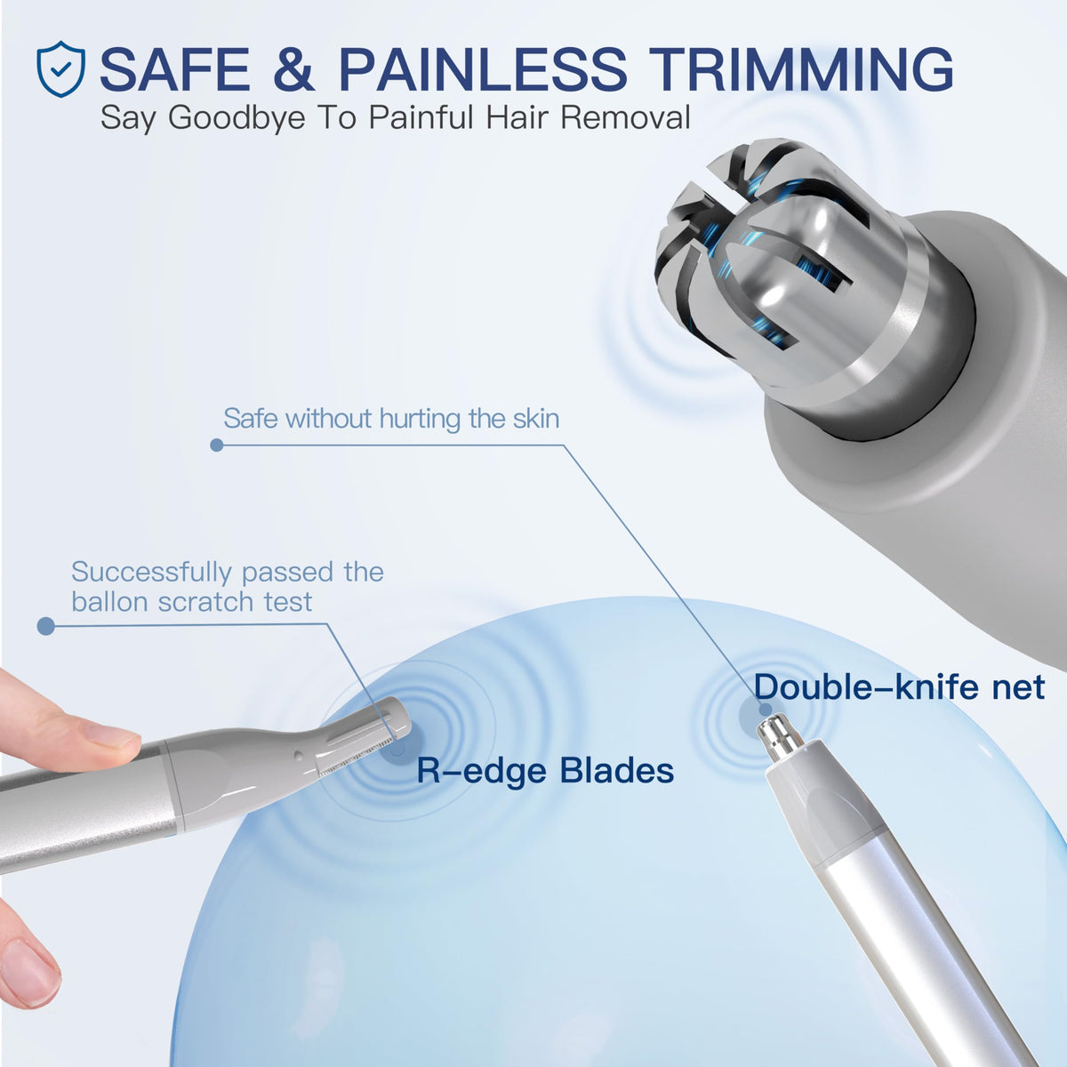 HEBECA nose trimmer USB rechargeable for long-lasting power.