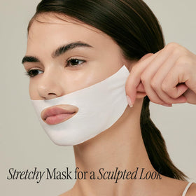 Hebestem mask application on face demonstrating non-sticky, comfortable wear.