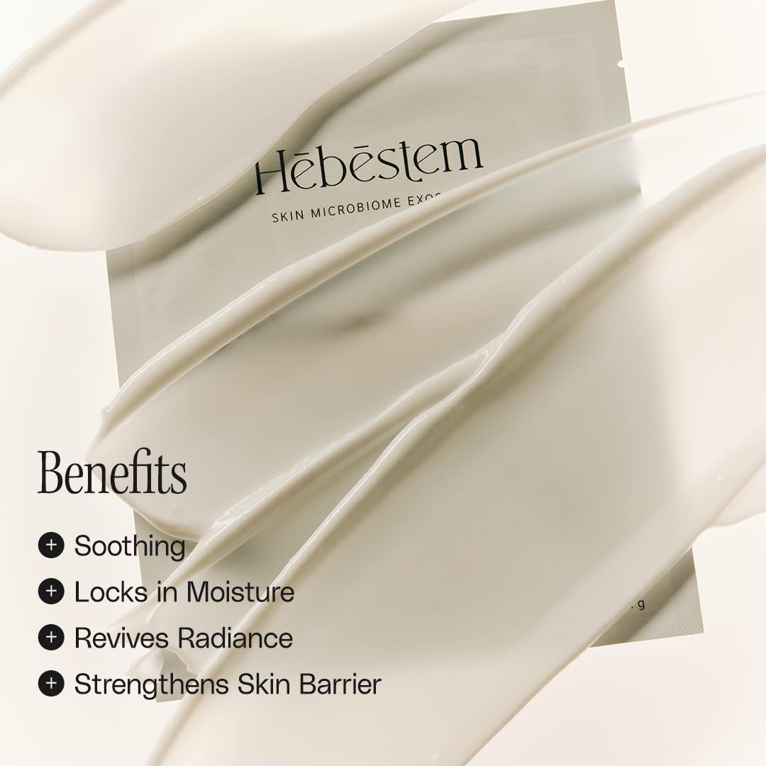 Hebestem Lactobacillus ferment ingredient detail close-up emphasizing barrier-supporting formula.