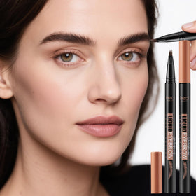 HECI Beauty brow pen packaging highlighting 12-hour smudge-proof wear