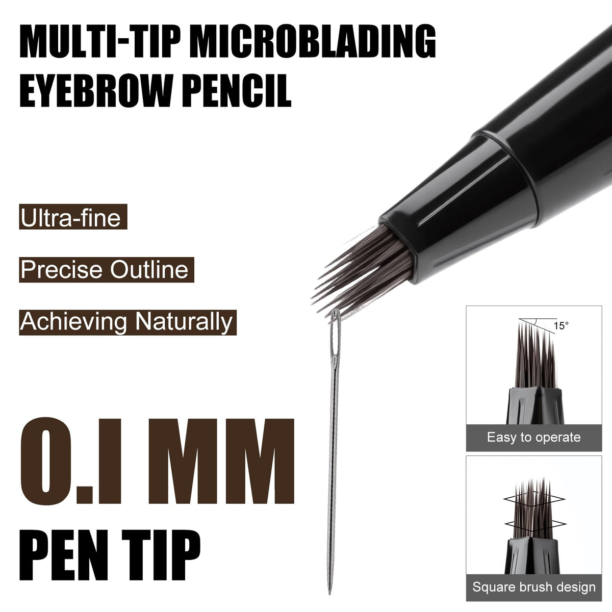 Four-shade swatches from HECI Beauty brow pen for natural matching