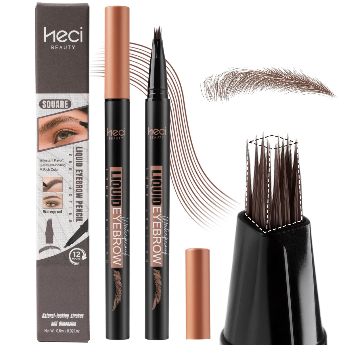 HECI Beauty Microblading Eyebrow Pen with 0-1mm tip for precise natural strokes