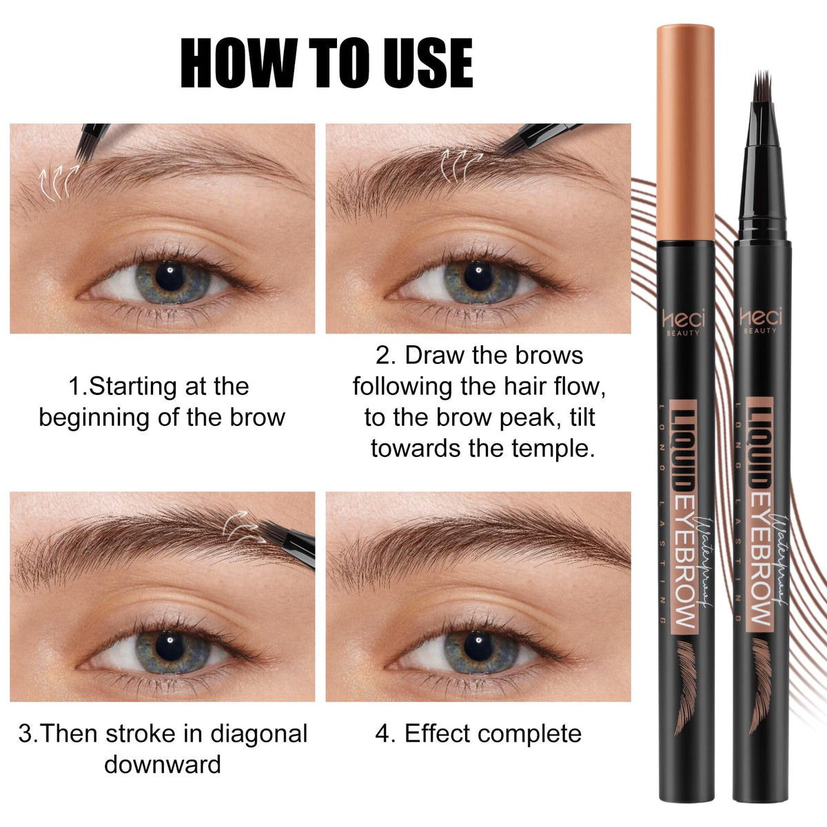 Beginner-friendly brow pen for easy fluffy brows