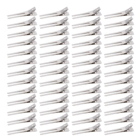 Hedume 300-pack double prong clips arranged for salon-grade curl setting.