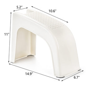 Hedume foot rest includes front storage basket for razors and creams