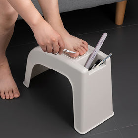 Hedume foot rest dimensions are 15x6.5x11 inches for compact showers