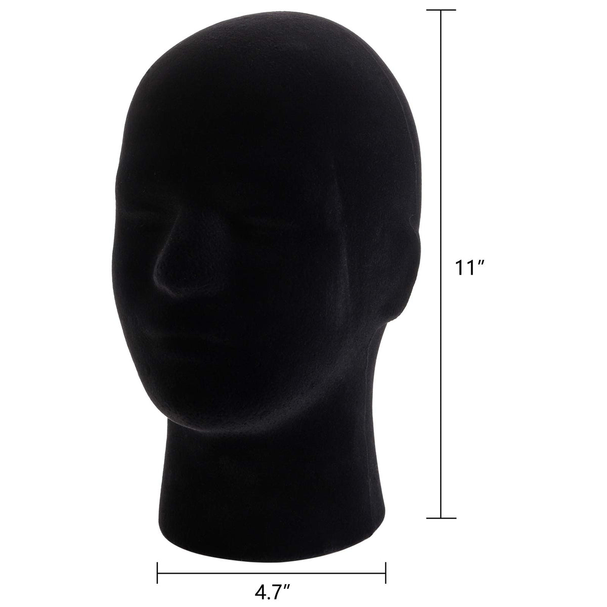 Hedume two-pack foam black velvet mannequin head stand displaying hats.