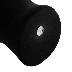 Hedume two-pack foam black velvet mannequin head stand top view for planning layouts.